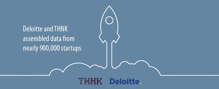 Deloitte and THNK assembled data from nearly 900,000 startups Deloitte and THNK assembled data from nearly 900,000 startups