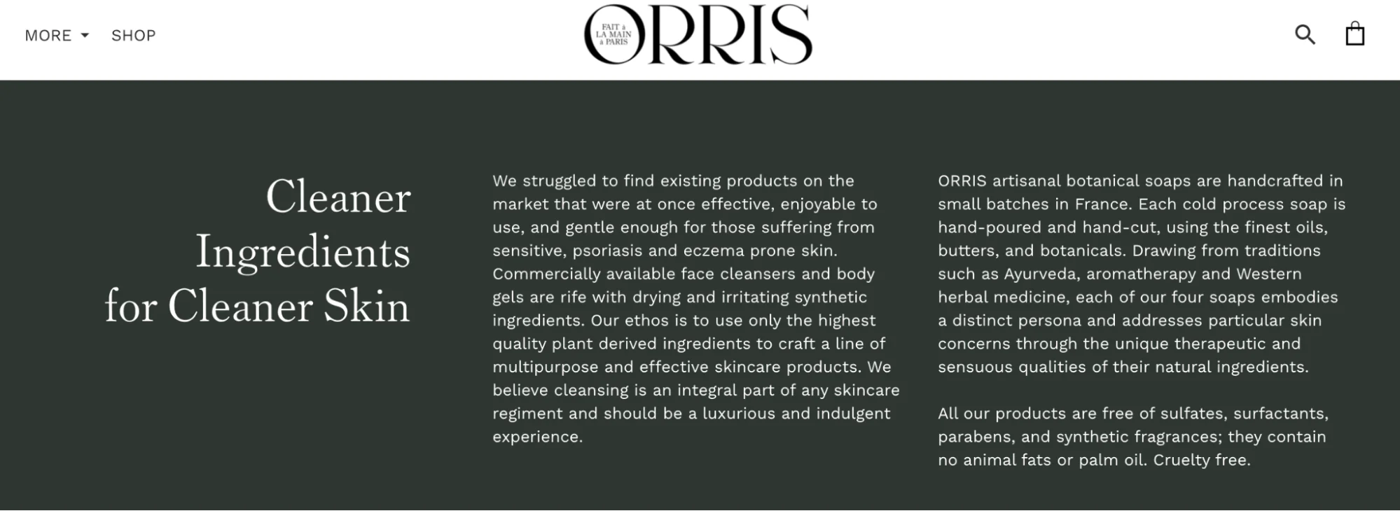 A company description from the website of soap brand Orris.